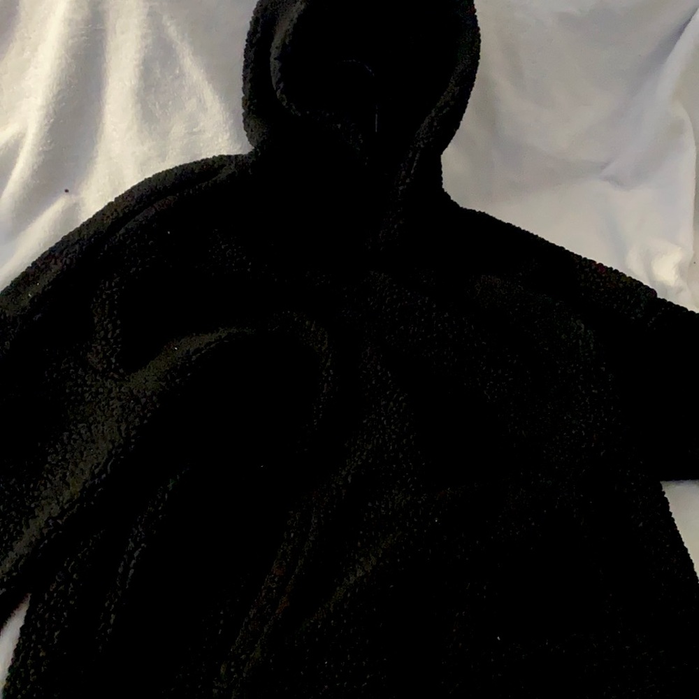 Black fluffy hoodie